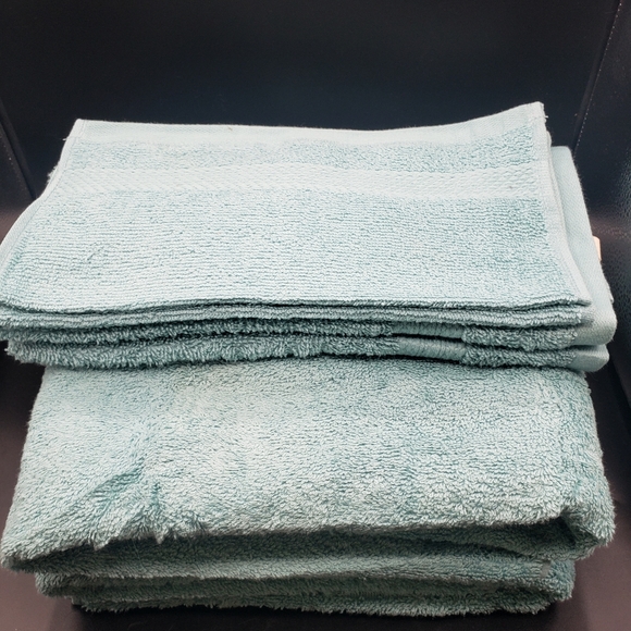 6 Pc Lane Linens Turquoise Oversized Bath Set 30" x 54" New - Picture 2 of 4